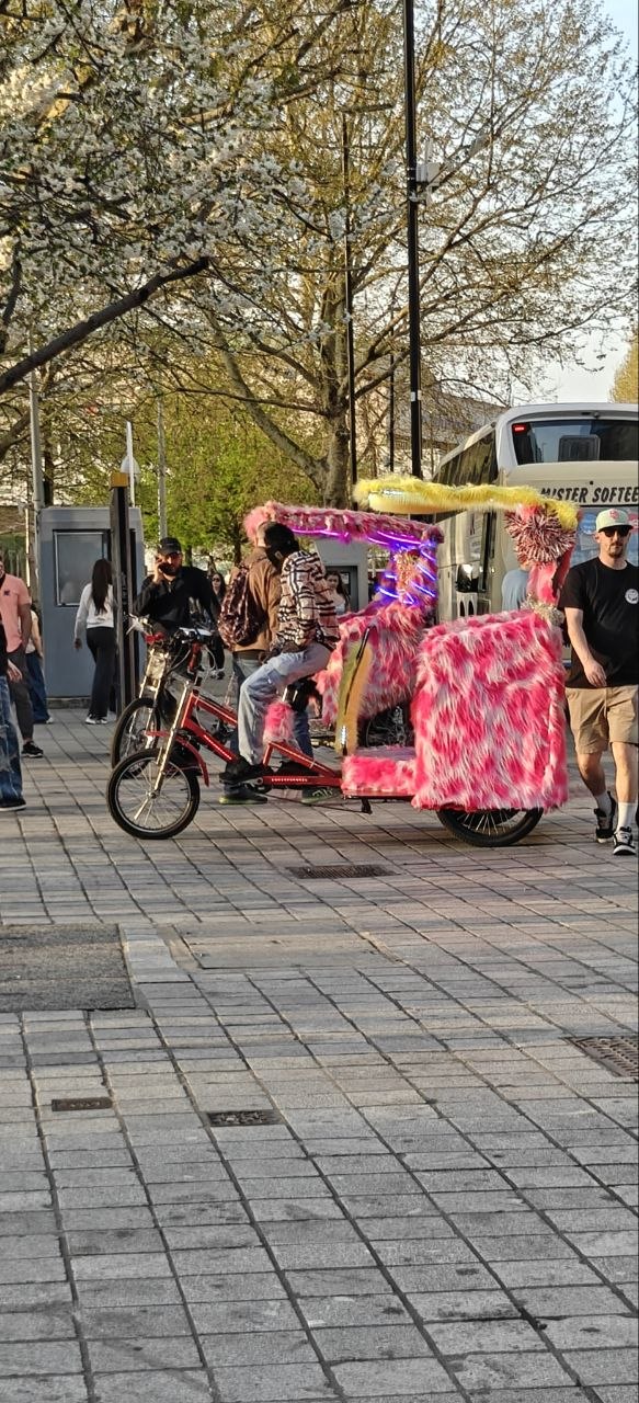 Rickshaw cor-de-rosa